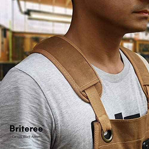 Woodworking Apron for Men, with 9 Tool Pockets, Durable Waxed Canvas Work Apron for Woodworkers Carpenters Blacksmiths (Brown -Waxed Canvas Apron)