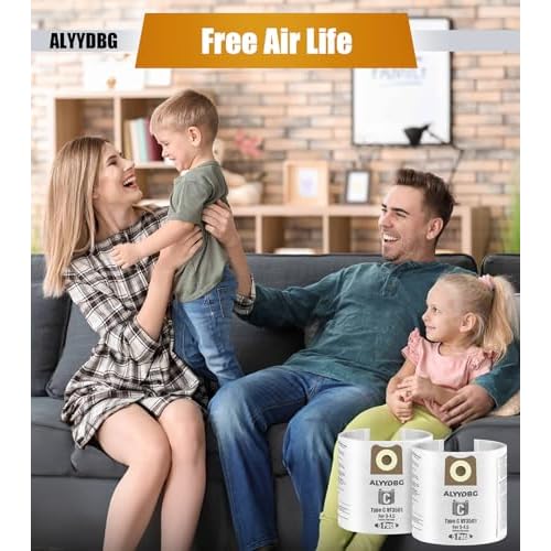 For Ridgid Shop Vac bags 3-4.5 Gallon, ALYYDBG Size C VF3501 High-Efficiency Dust Collection Vac Bags. 5 Pack