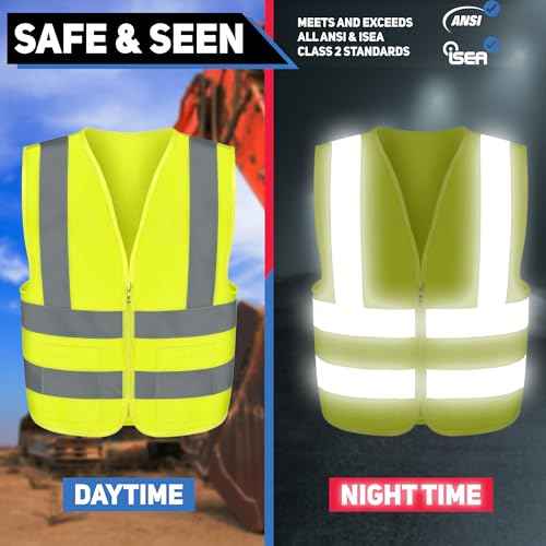 NEIKO High Visibility Safety Vest ANSI Class 2, 2 Pockets