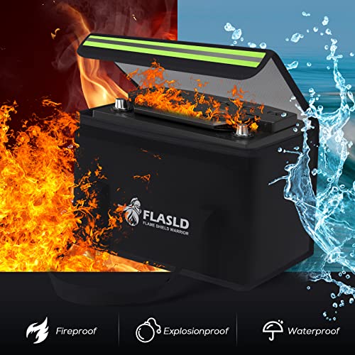 FLASLD Large Fireproof Lithium Battery Storage Bag 14 x 7.8 x 9.5in Waterproof Fireproof Case