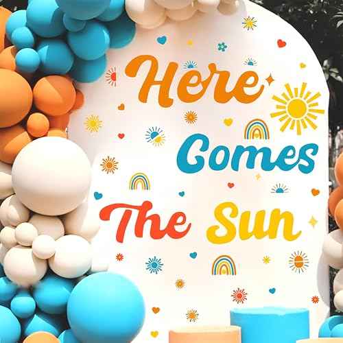 Here Comes The Sun Backdrop Decals Son Baby Shower Arch Stickers Gender Reveal Party Decorations For Arch Balloon Decor Welcome Oh Baby Sign Decal Boy First Birthday Party Supplies