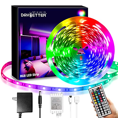 DAYBETTER 20ft RGB LED Strip Lights with Remote Control - Color Changing, 24V