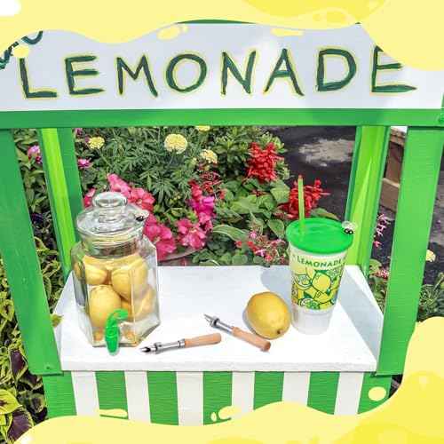 Lasnten 2 Pack Straw Puncher for Plastic Lids Lemonade Cup Stainless Steel Straw Hole Puncher with Wooden Handle Punching Tools for Lemonade Stand Supplies