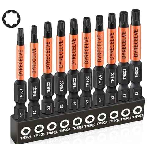 Professional 10-Pack 8 Point Torx Star & Double Square Bit Set - Premium S2 Alloy Steel with Magnetic Heads & Hex Shank, 8 Point Star Bit for Trailer (Sizes #1, #2, #3), by DYRECELVE