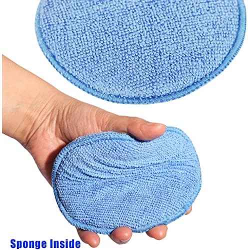 Microfiber Wax Applicator Pads, Car Wax Applicator, Buffing & Detail Polishing Foam Pads for Car Cleaning and Fine Polishing (5" Diameter, 6 Pack)¡¦