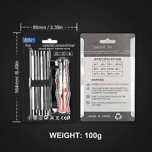 Screwdriver Set Special Repair Tools Compatible with Dyson V6/V7/V8/V10/V11 Vacuum Cleaner, Heavy Duty Star Torx Screwdriver Set, 6 in 1 Screwdriver Disassembly Tool Compatible with Dyson Supersonic