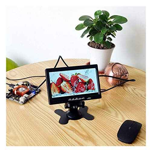 7 Inch Monitor HDMI - 1024x600 HD TFT LCD Screen Display AV VGA Input Built in Speaker for Raspberry Pi 3 Model B+ 3B CCTV Computer PC DVR Car