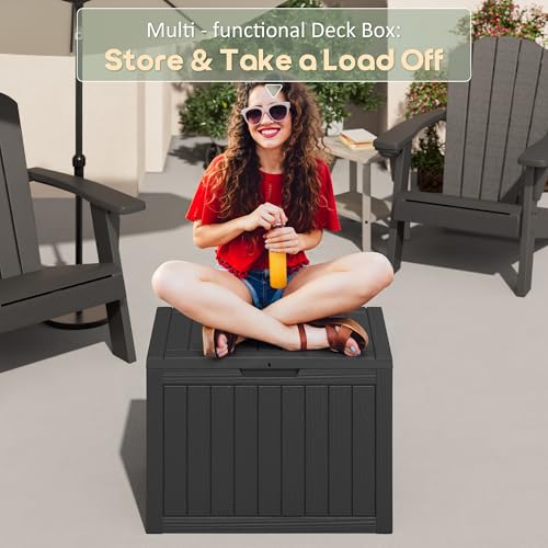 KAMABOKO 45 Gallon Waterproof Outdoor Storage Box with Lock, Black