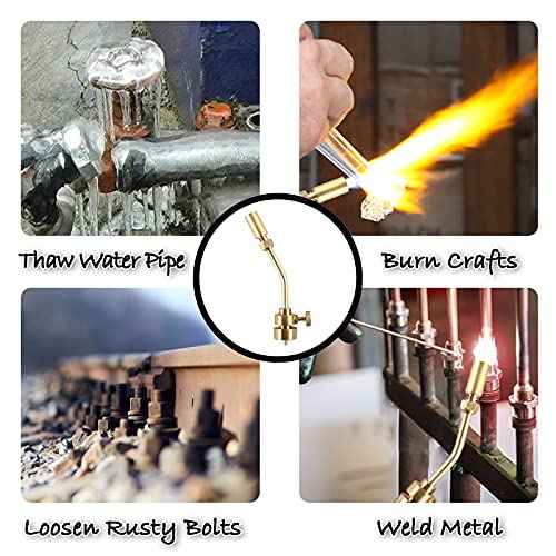 Propane Torch Head, Manual Start Basic Brass Torch Nozzle Blow Torch Tip for Soldering, Welding, Thawing, Brazing and Cooking (Torch Only)