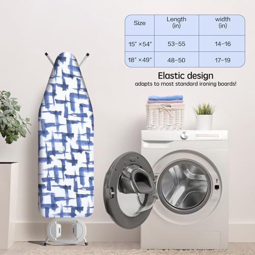 Ironing Board Cover and pad - 15 x 54 Thick Padding 4 Layers with 2"
