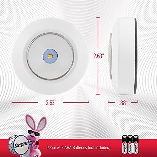 Energizer 2 Pack White Battery-Powered Puck Lights Tap On/Off 50 Lumens