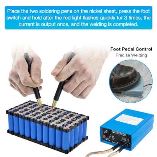 5000W Battery Spot Welder, Portable Adjustable Spot Welding Machine for 18650 Lithium Batteries, Welding Nickel Sheets 0.1-0.25mm