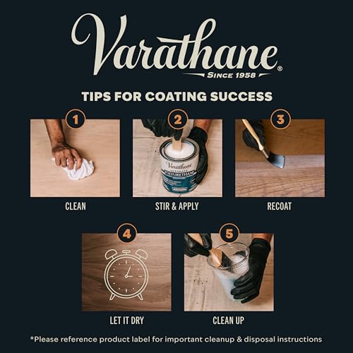 Varathane Water-Based Satin Polyurethane - Half Pint, Brush Application, Interior Wood Finish