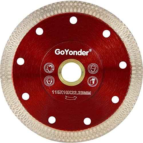 GoYonder 4 Inch Super Thin Tile Saw Blade, Diamond Blade for Angle Grinder, Dry Wet Tile Blade for Ceramic Tile, Concrete, Granite Cutting