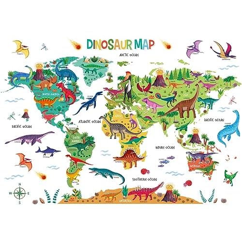 DECOWALL SG2-2312 Dinosaur World Wall Stickers Decals Room Kids Nursery Bedroom d?cor Boys Living Baby Dino playroom Travel Nursery Removable
