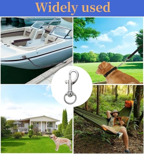 4 Pack Zinc Alloy Swivel Snap Hooks for Dog Leash, Boat Rope, Keychain - 1.8 Inch