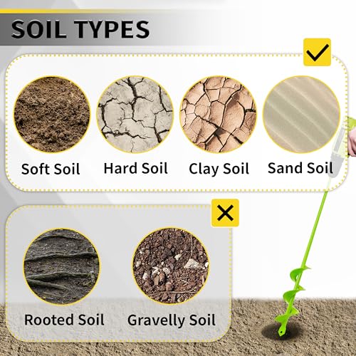 Auger Drill Bit for Planting 1.6"x16.5" Garden Spiral Drill Bit,Heavy-Duty Bulb Auger, Post Hole Digger for 3/8¡± Hex Driver Drill Solid Shaft