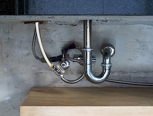 2 Pack Brass Straight Stop Valves 1/2" Push-to-Connect & 3/8" Compression, Reusable, for Plumbing
