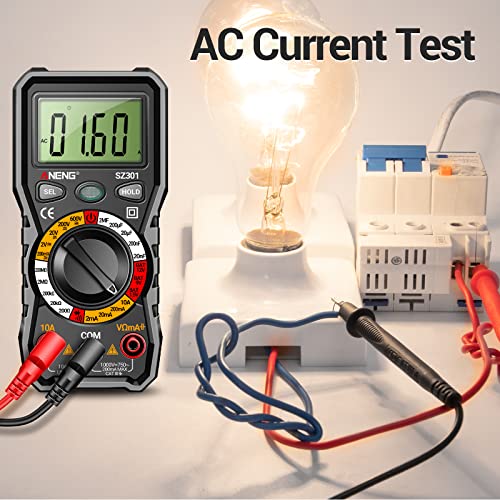 ANENG Digital Multimeter with Case, Black SZ301 - AC/DC Voltage, Ohm, Amp Meter