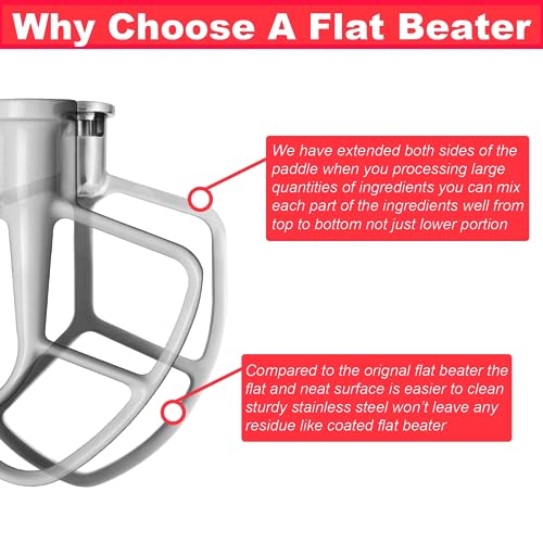 Stainless Steel Flat Beater for KitchenAid 5-6 Qt Bowl-Lift Mixers – Wiselet