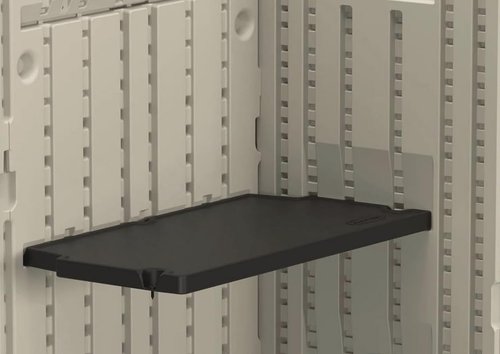 Plexon Vertical Shed Shelf Kit, Space-Saving Shelf for Vertical Outdoor Storage Sheds, 27.75" W x 14.5" D x 1.25" H, Black