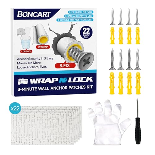 Boncart Drywall Anchor Repair Kit - Fast Loose Wall Fix for Home & DIY