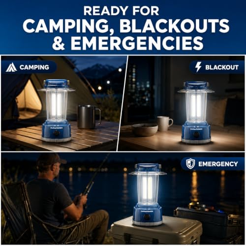 Durapower AM20-1363 Rechargeable LED Camping Lantern 2000 Lumen, 5 Modes, IP44 Waterproof, Power Bank