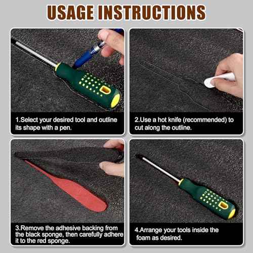 5 pcs Tool Box Foam 17.3x12x1 inch Tool Inserts for Cases Foam Sheets Box Organizer for Toolbox Cabinet Chest Drawer Storage Craft