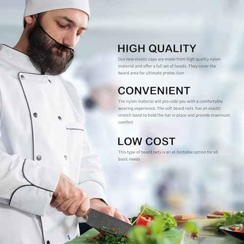 100Pcs Disposable Beard Nets for Food Service, Breathable Nylon, 18" Protective Beard Covers for Restaurant Staff