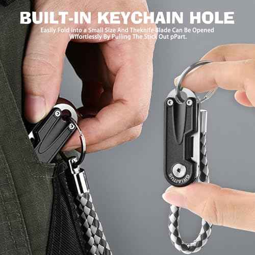 Multitool Pocket Knife Gifts for Men Dad, Stocking Stuffers for Men, EDC Folding Knives, Small Multitool with Bottle Opener Mini Keychain Tool, Camping, Hiking, Fishing Everyday Carry (Black)