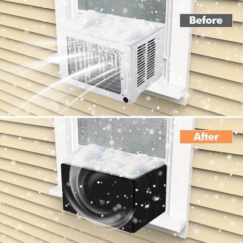 TOHONFOO Black Window Air Conditioner Cover 21"W x 15"H x 16"D - Heavy Duty, Insulated & Waterproof