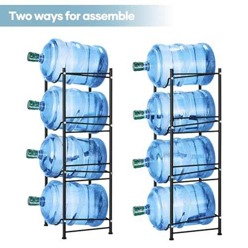 SEHERTIWY 5 Gallon Water Cooler Jug Rack, 4 Tier Detachable Water Bottle Storage Rack, Heavy Duty Water Bottle Organization for Home, Office