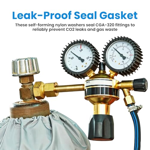 CGA-320 Regulator Nylon Washers, 20 Pack – CO2 Nitrogen Gas Fittings