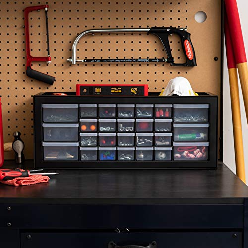 IRIS USA 26-Drawer Teacher Toolbox Black - Made in USA, Wall-Mount/Stackable Storage