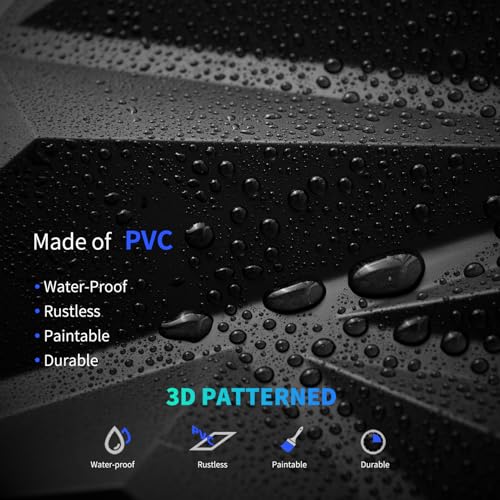 Art3d Wall Panels 33 Pack Diamond 3D Black Wall Decor 12x12 Inches