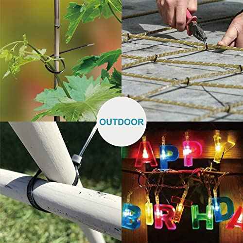 Zip Ties Assorted Sizes(4¡±+6¡±+8¡±+12¡±), 400 Pack, Black Cable Ties, UV Resistant Wire Ties by ANOSON