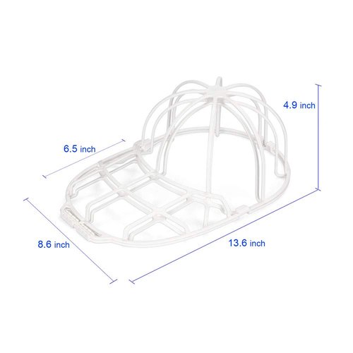 YEENOR Hat Washer Cage for Washing Machine - Baseball Cap Cleaner Rack, Ball Cap Washing, Dishwasher Safe, Perfect for Cleaning and Protecting Hats in Dishwasher (White 2 Pack)