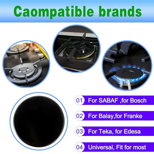CDDCWZ Upgraded Gas Stove Burner Cap Set 4-Piece Flat Variation