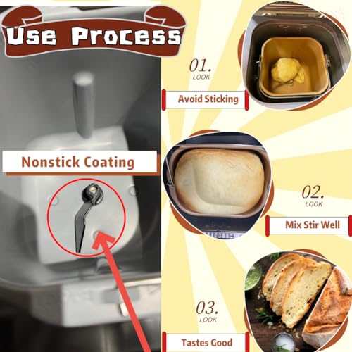 HuGuWdy Bread Maker Paddle Stainless Steel Non-Stick Kneading Blade for Most Breadmakers – 65 x 38mm (Variation: 1)