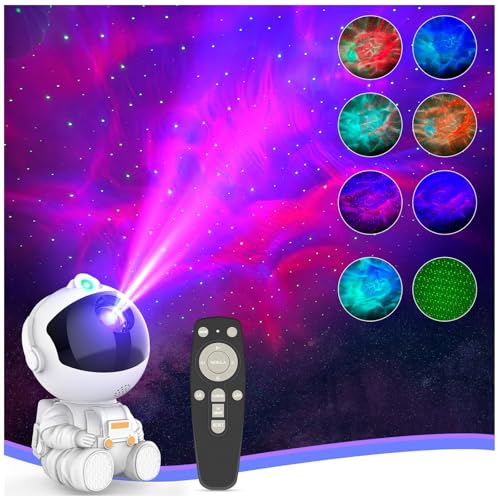 White Astronaut Galaxy Projector for Bedroom Decor, Night Light, Gifts
