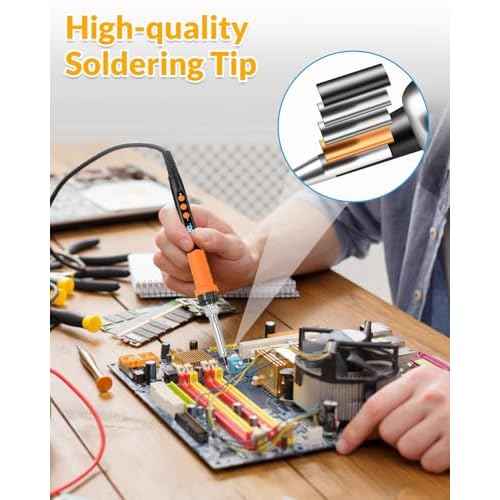 Soldering Iron Kit, 100W High Power Soldering Iron, Fast Heating, Digital Display Temperature Control Accurate 356¡ÆF-896¡ÆF, Portable Soldering Kit with Protective Cap, Automatic Sleep Mode