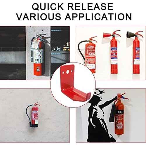 Fire Extinguisher Mount, Wall Hook, Fire Extinguisher Bracket up to 40 lbs Extinguishers, Suitable for Big and Small Fire (2 Brackets)