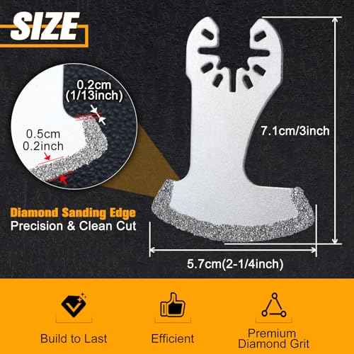 Diamond Grout Removal Blades, 3pcs, Silver, Diamond Material, Compatible with Concrete, Mortar, Grout