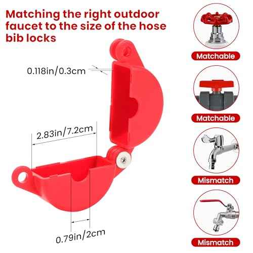 Gate Valve Lockout with Safety Padlock, Hose Bib Lock for Water Spigot/Outdoor Water Faucet/Propane Tank, Suited for 1 to 2-1/2 in Dia Valve Handles, OSHA Compliant(1 Pack)