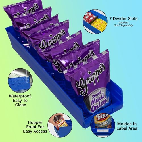 Akro-Mils 30164 Heavy Duty Shelf Bins, 24 x 6.5 x 4, Blue, 6-Pack
