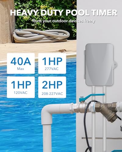 BN-LINK Mechanical Pool Pump Timer - Heavy Duty 24-Hour Programmable Outdoor Timer Box