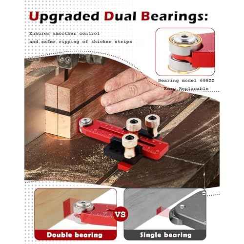 Thin Rip Jig Table Saw Jig Guide ? Fits 3/4 x 3/8", 1/4 x 3/8¡± T Slots, Woodworking Jig for Quick Thin Wood Strip Cuts on Table Saws, Band Saws, Router Tables