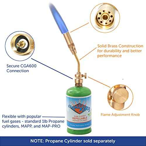Flame King YSNAX1-003 Propane Gas Blow Torch for Soldering Copper, Thawing Frozen Pipes, Metal Bending, Plumbing & Lighting a Charcoal/Campfire