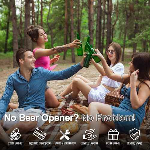 11-in-1 Credit Card Multitool For Men, 10 Pack Survival Pocket Tools, Thickened Stainless Steel Bottle Opener, Credit Card Wallet Tool, Double Row Sawtooth Pocket Tool