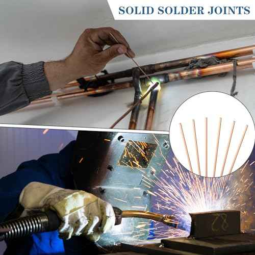 Tandefio 40 Sticks Brazing Rods AWS BCup-5 15% Silver Solder Phos Copper Brazing Alloys Flat Welding Rods Industry 0.050"x1/8"x10" for Air Conditioning Refrigerator Cold Storage HVAC Units